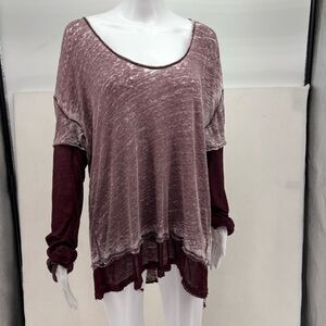 We The Free Maroon Long Sleeve Top